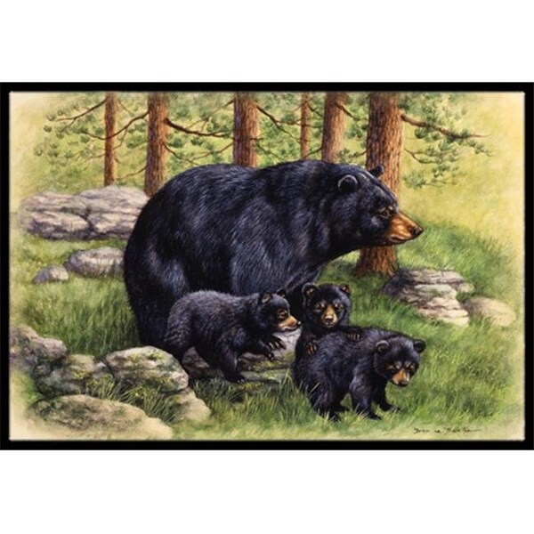 Carolines Treasures BDBA0114MAT Black Bears by Daphne Baxter Indoor or Outdoor Mat; 18 x 27 BDBA0114MAT - main